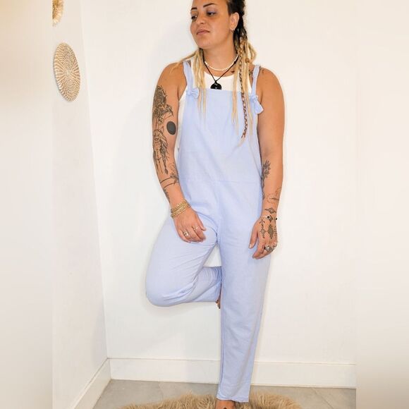 Wemen's Blue jumpsuit Size XL with two pocket Gold Arrow detail - Picture 1 of 5